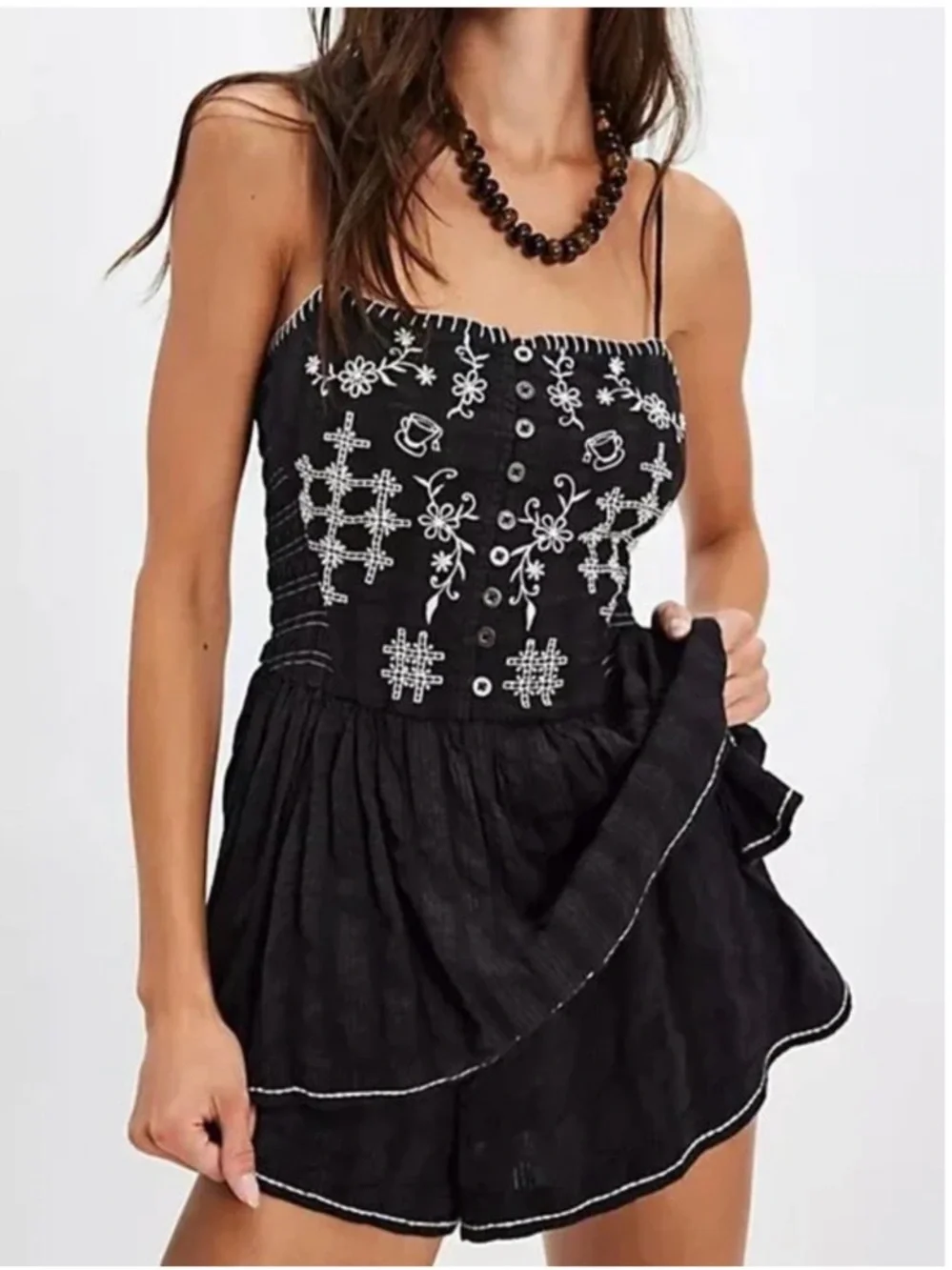 Free People Marley Embroidered Romper
